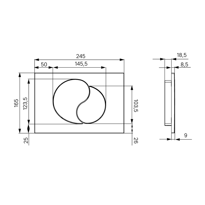 Кнопка смыва Iddis Unifix UNI02MWi77 матовый белый