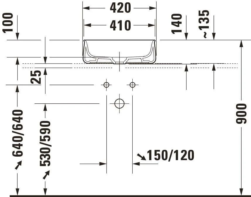 Раковина Duravit Zencha 2373421379 42 см матовый черный