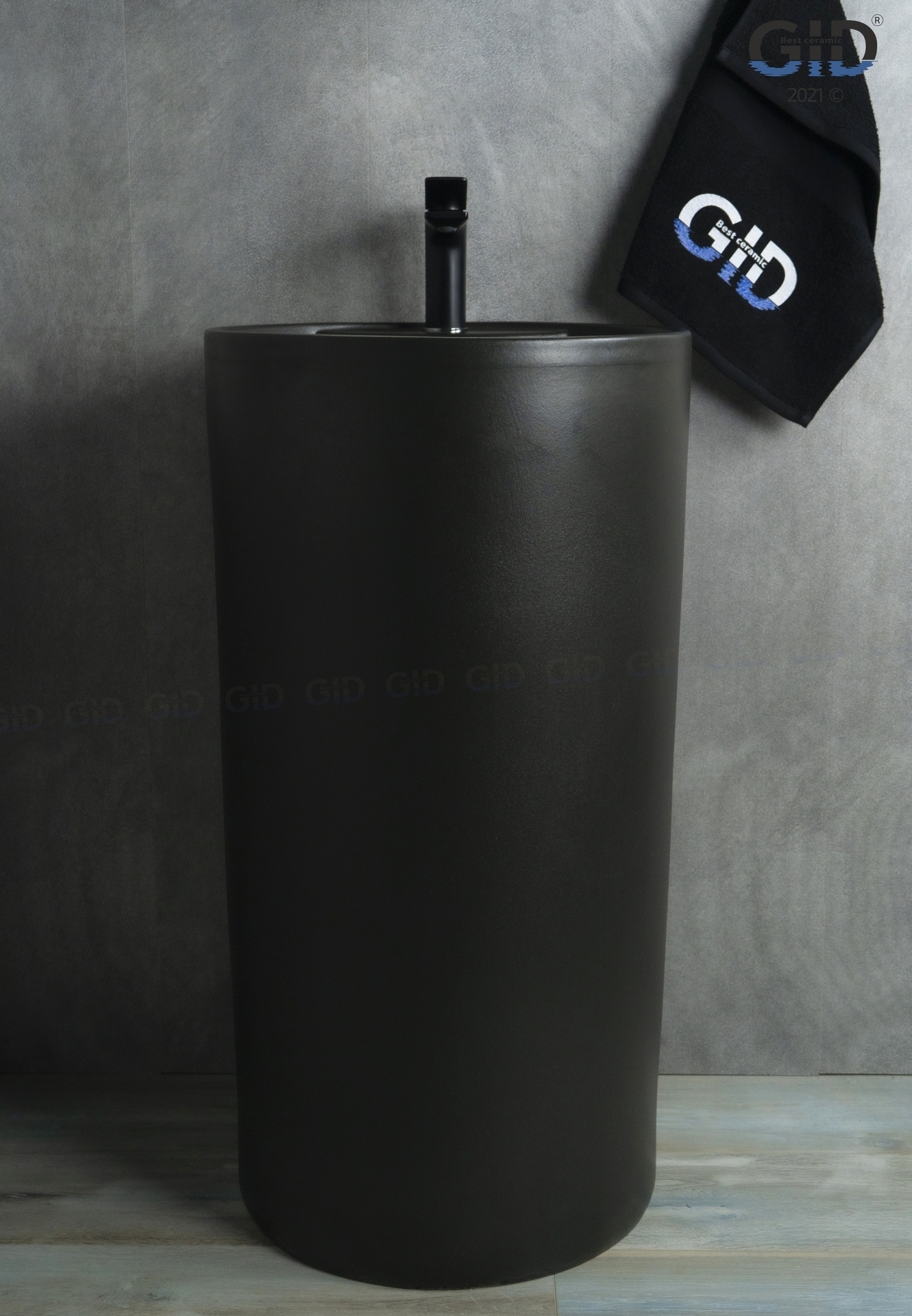 Раковина Gid Nb135bg 45 см черный графит