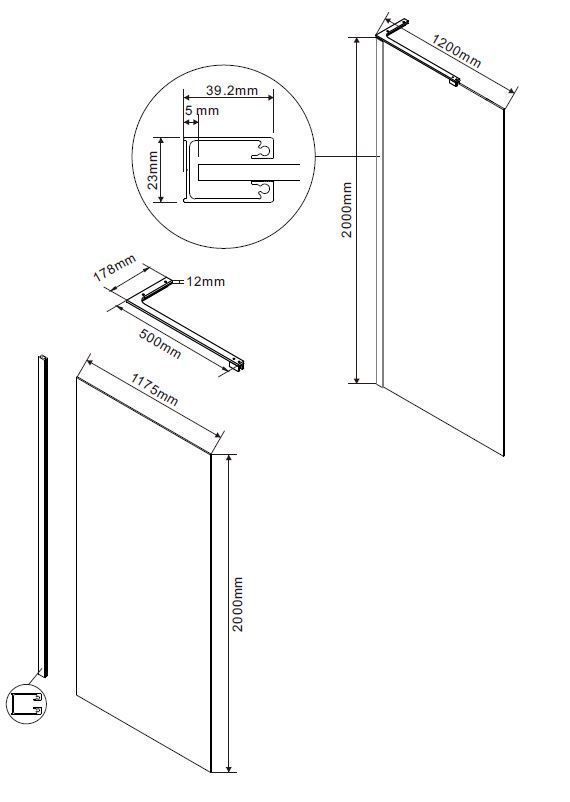Душевая перегородка Vincea Волк-Ин (Walk-In) VLSW-1H120CLBN 120x200 брашированный никель, прозрачное