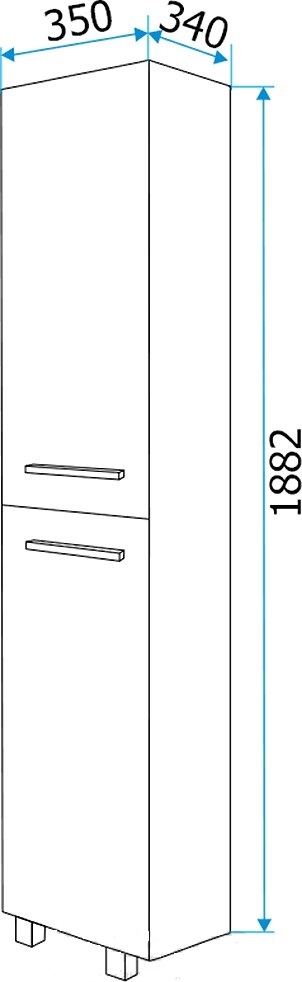 Шкаф пенал 1MarKa Соната 35Н, 2 двери, белый глянец У27984