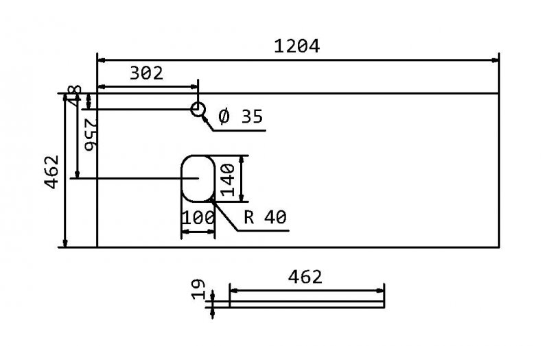 Столешница BelBagno EK-120-AS-BO-L 120 см 1 отв. под смеситель, чаша слева, Bianco Opaco