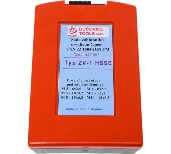 Набор цековок (6 шт; 180 градусов; М3-M10; HSSE) Bucovice Tools 853801