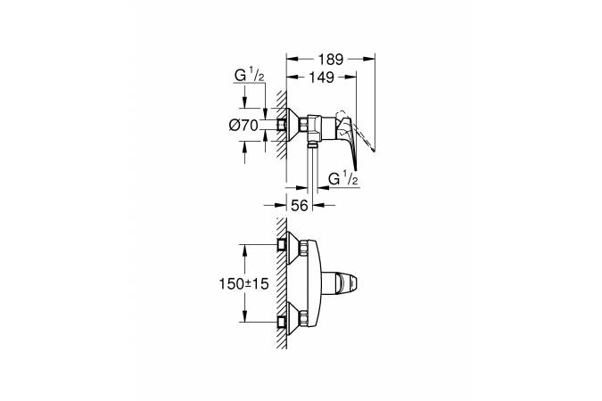 Смеситель для душа Grohe BauFlow 23632000