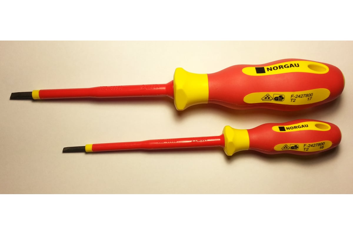 Шлицевая диэлектрическая отвертка Norgau 4x100 мм, тип N171-4x100 067062240