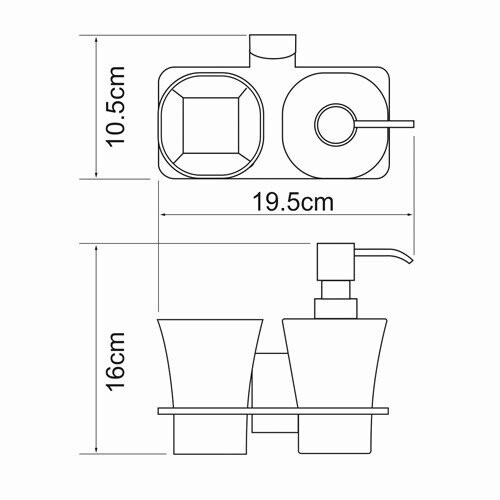 Держатель для стакана WasserKRAFT Exter K-5289 с дозатором, светлая бронза