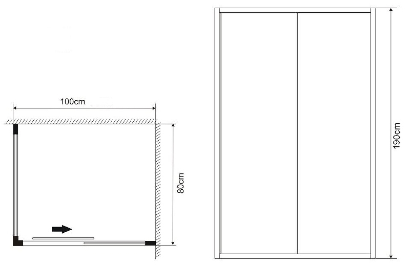 Душевой уголок Grossman Alba GR-1080Al 100x80 прозрачный, хром