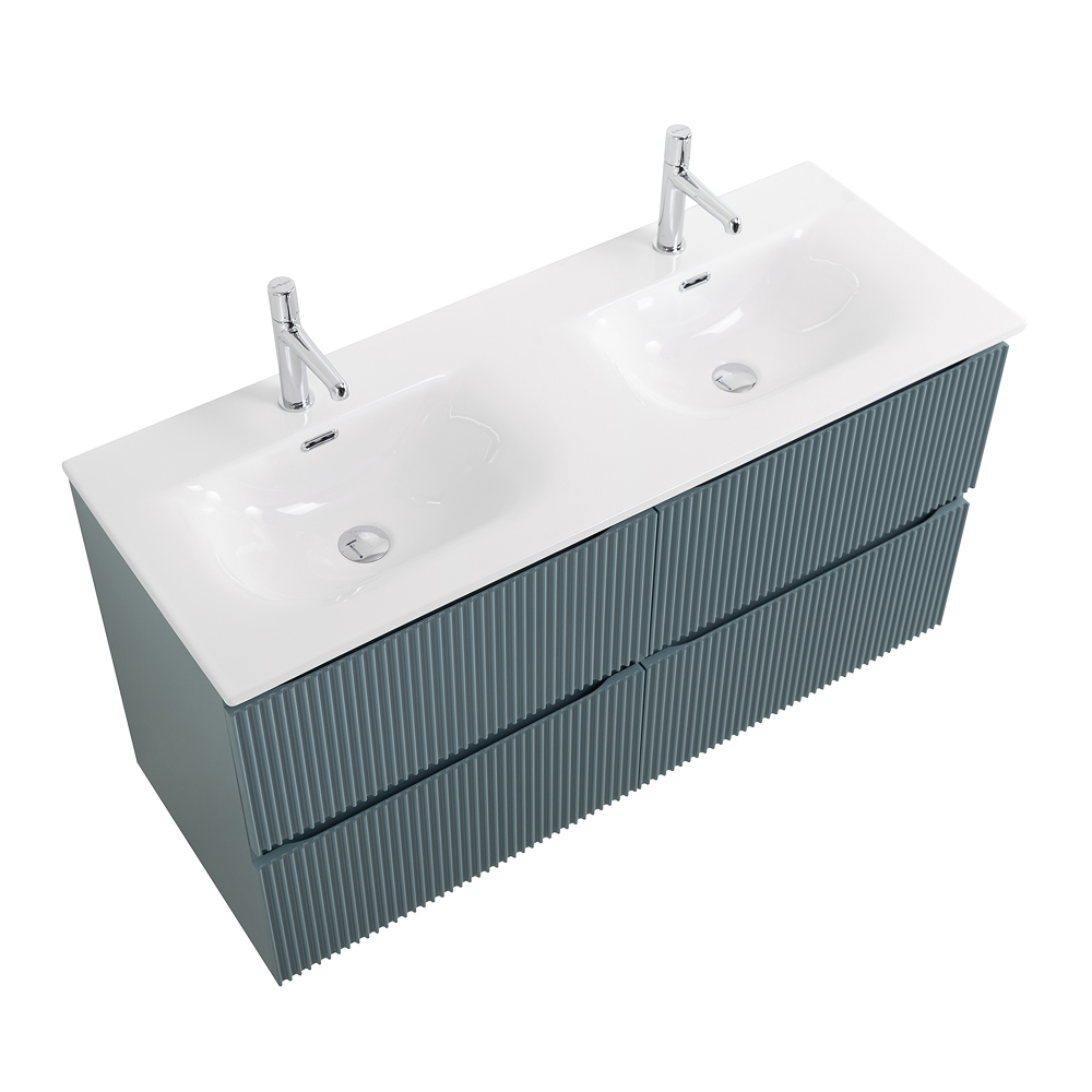 Тумба с раковиной BelBagno Uno 120 см, 4 ящика, Голубой матовый
