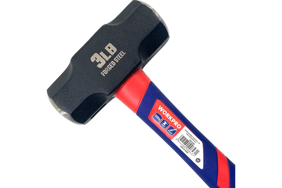 Кувалда WORKPRO с фибергласовой рукояткой, 1500 гр WP241032