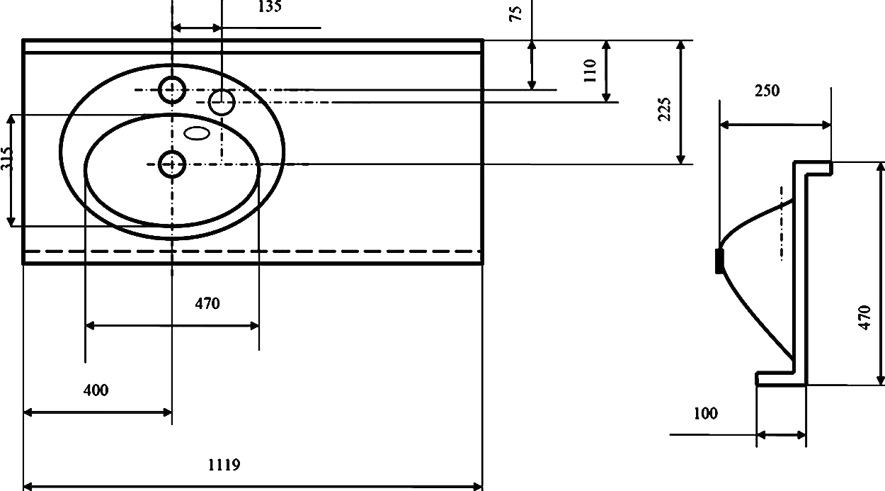 Мебель для ванной Акватон Отель 120 L