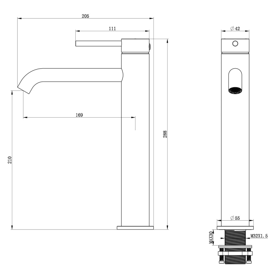 Смеситель для раковины Oliveeka Y-Line OL-88239017-BGM оружейный металл