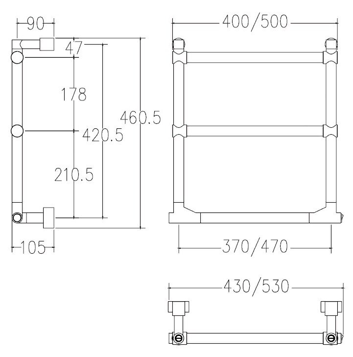 Полотенцесушитель электрический Margaroli Sole 5123703CRNB 43x46 хром