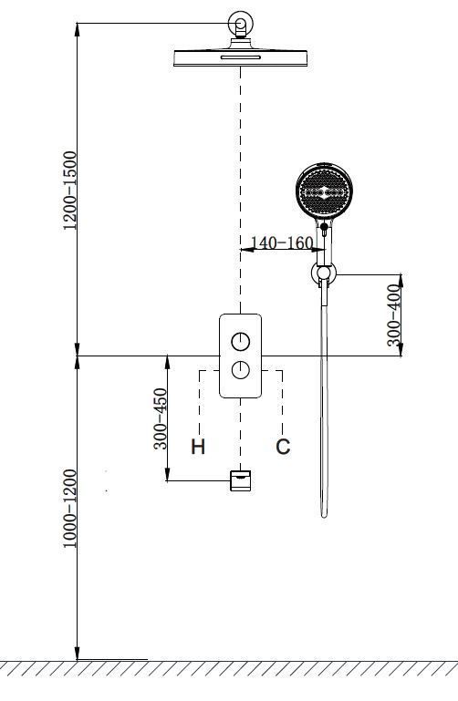 Душевой набор Vincea Домус (Domus) VSFW-5DM1BG трехрежимный, брашированное золото