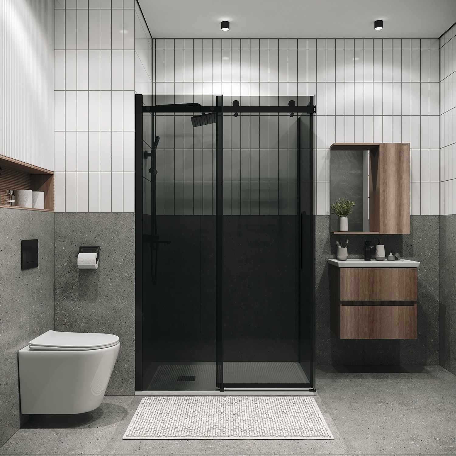 Душевой уголок Grossman Classic 120.K33.04.1010.21.10 100x100 тонированный, черный матовый