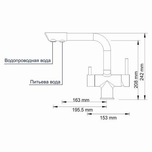 Смеситель для кухни WasserKRAFT A8047, под фильтр, темная бронза