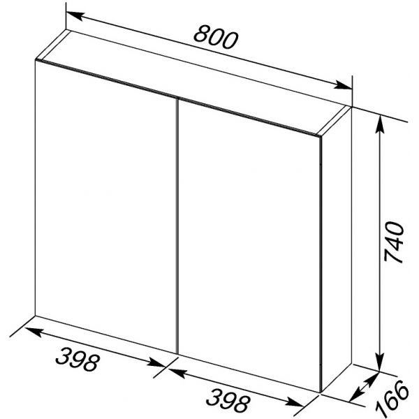 Зеркальный шкаф Dreja Premium 80 см, двухстороннее зеркало