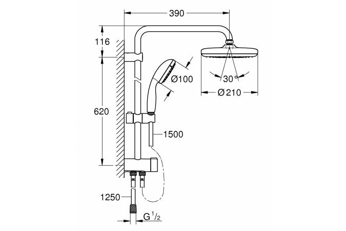 Душевая стойка Grohe New Tempesta 210 26381001