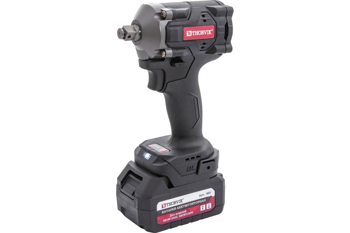Ударный аккумуляторный бесщеточный гайковерт Thorvik BBIW12620 1/2 DR, 21 В, 620 Нм 53797