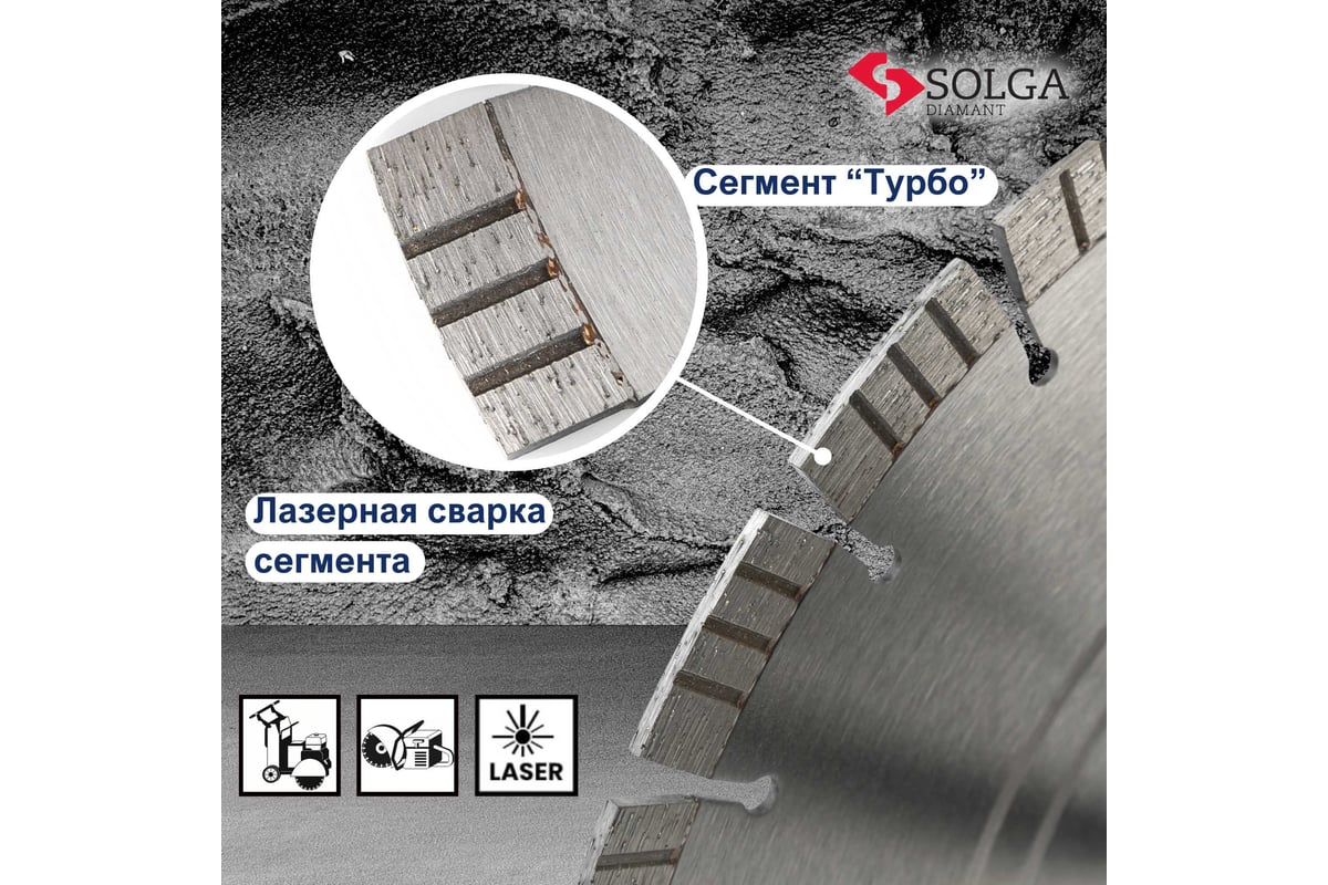 Диск алмазный сегментный (350х25,4/20 мм) PROFESSIONAL15 Solga Diamant 23117350