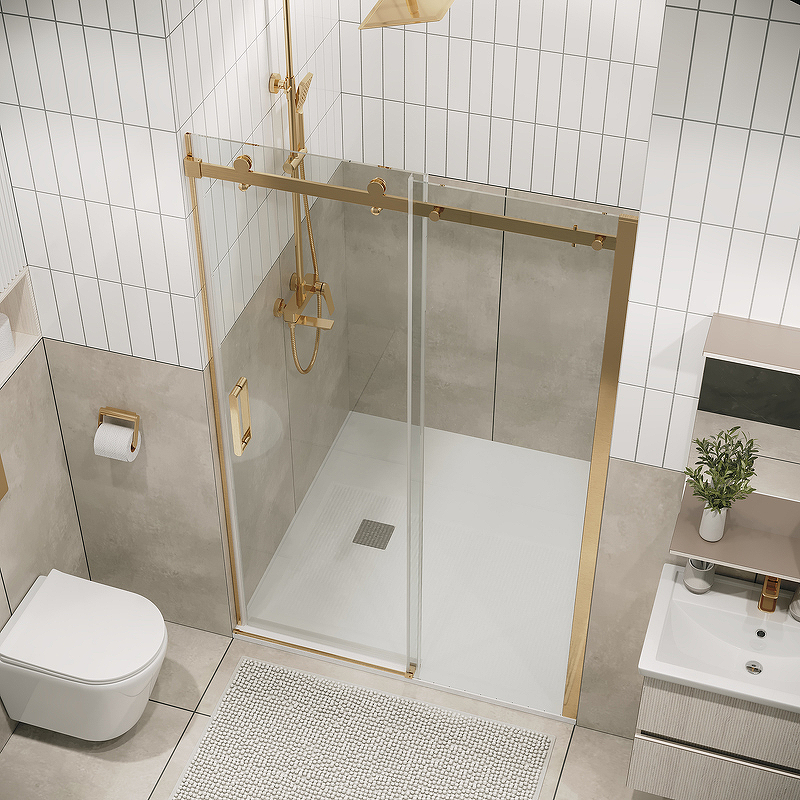 Душевая дверь Grossman Classic 150x195 прозрачное, золото сатин 100.K33.04.150.32.00