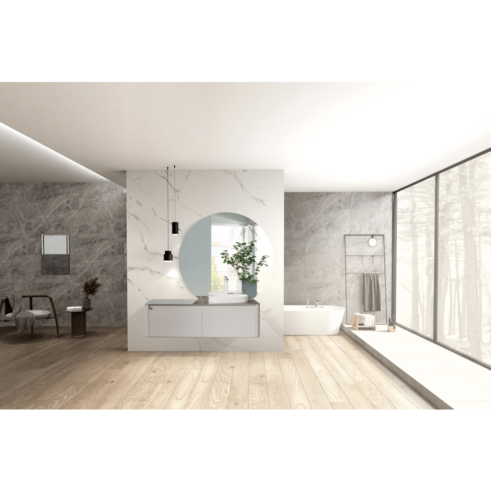 Мебель для ванной Black&White Universe U915.1400R 140 см, светло-серый, правая