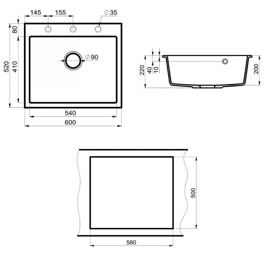 Кухонная мойка Point Бинга PN3003W 60 см белый