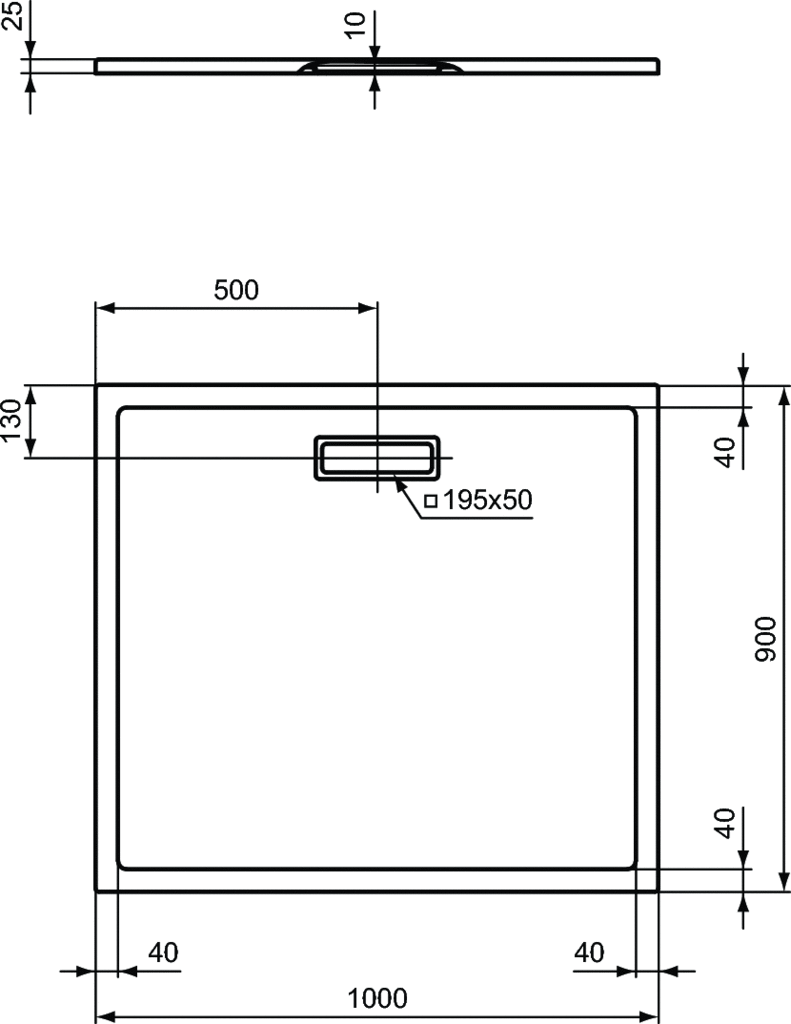 Поддон для душа Ideal Standart Ultra Flat New 100x90, белый глянцевый