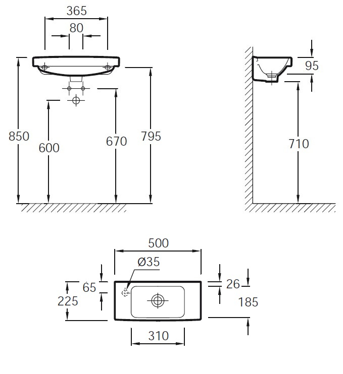 Раковина Jacob Delafon Odeon Up 50 см E4701L-00