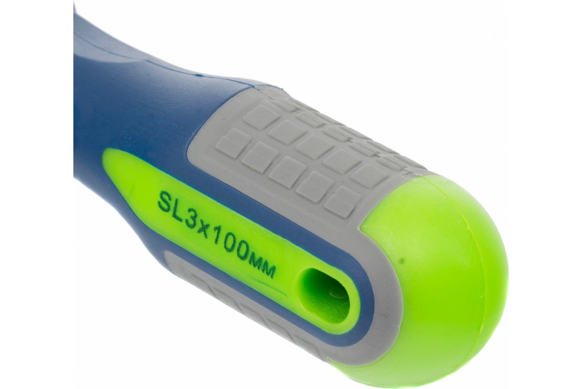 Отвертка SL3.0х100мм, CrV, 3-х компонентная рукоятка Сибртех 11800