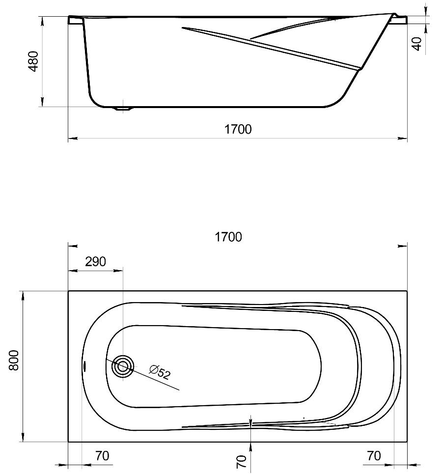 Акриловая ванна Santek Касабланка XL 170x80 1.WH30.2.441