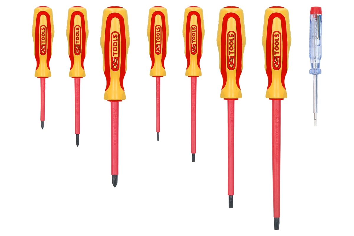 Набор отверток KS Tools VDE с пробником, с изоляцией 1000V, 8 предметов 117.0550