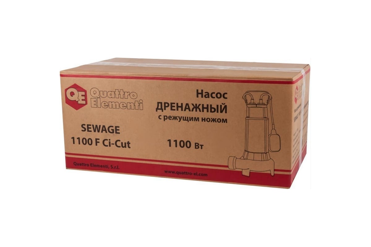 Дренажный насос Quattro Elementi ПРОФ Sewage 1100F Ci-Cut 645-297