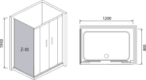 Душевой уголок RGW Passage PA-41 120x80 хром, прозрачное