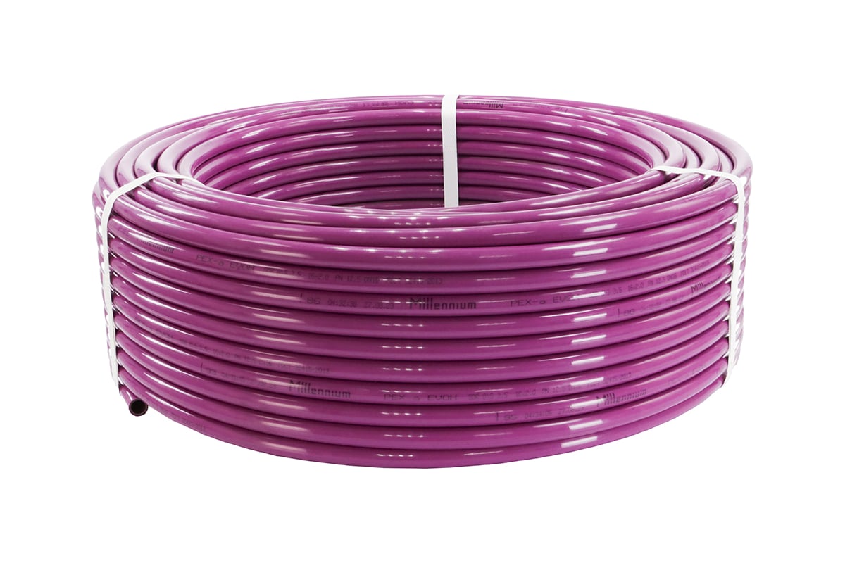 Труба из сшитого полиэтилена Millennium TPXB2028 фиолетовый с антикислородным барьером PINK PE-Xb - EVOH 20х2,8 100м. (Россия)