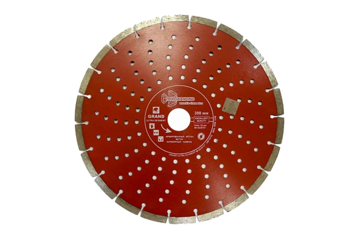 Диск алмазный отрезной сегментный Grand hot press (300х32 мм) TRIO-DIAMOND GUS727