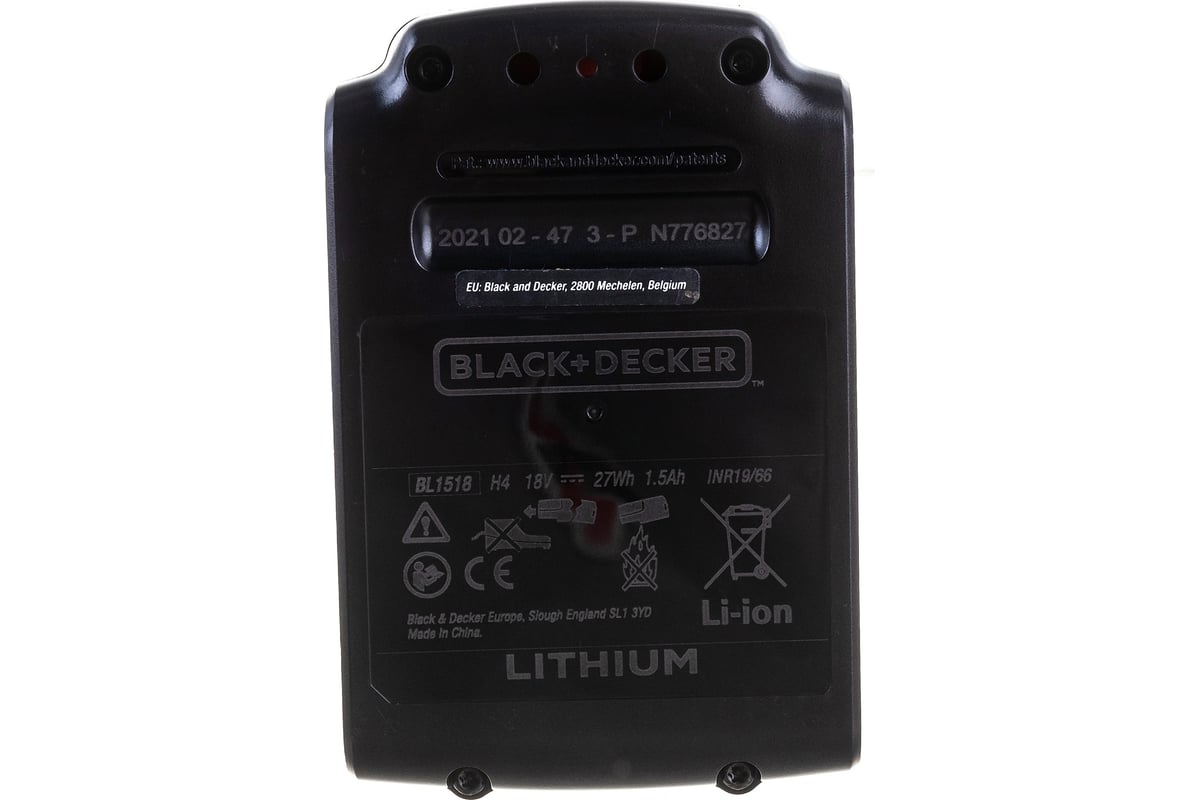 Аккумуляторная батарея Li-Ion (18В, 1.5 Ач) Black&Decker BL1518-XJ