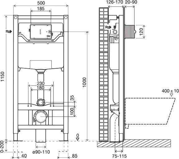 Инсталляция для унитаза OLI 120 ECO Sanitarblock mechanic 879236