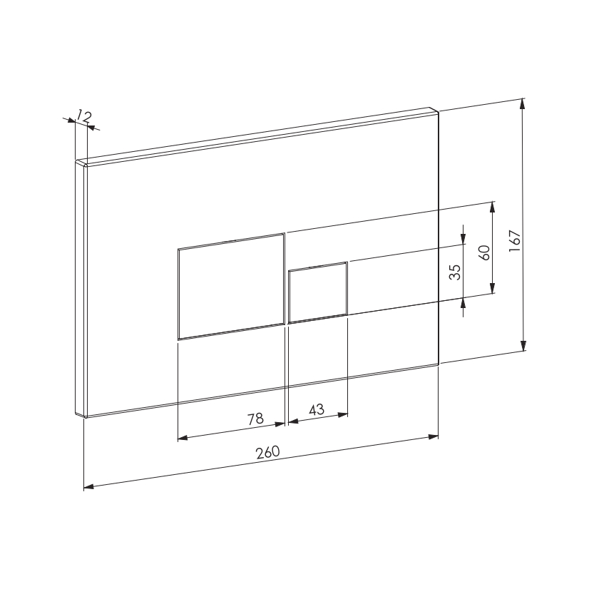 Кнопка смыва D&K Quadro DB1519003 матовое золото