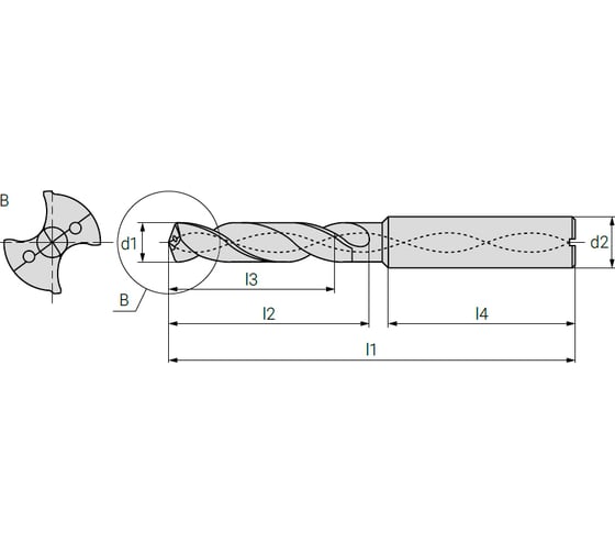 Сверло по металлу D1-3A-0590C 5.9х28х66 мм, хв-к 6 мм АКСИС 00001373755