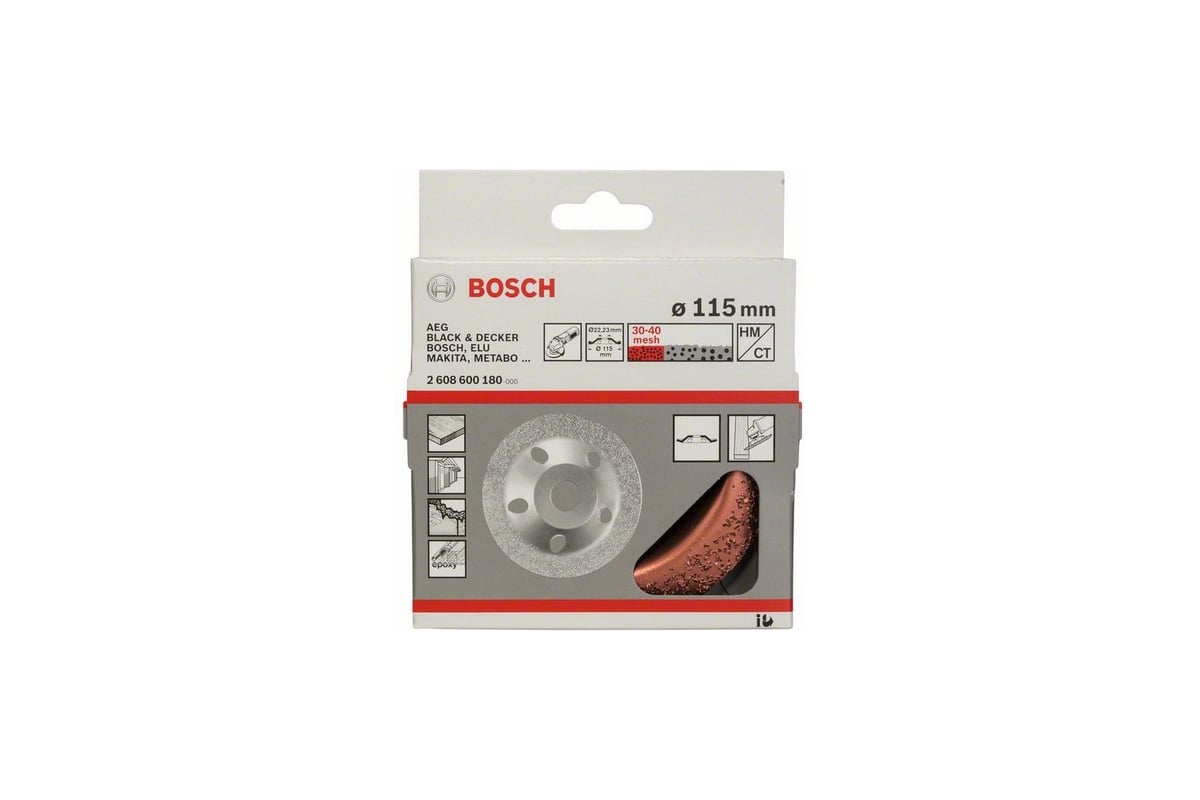 Шлифкруг чашечный наклонный (115х22,23 мм; HM) Bosch 2608600180