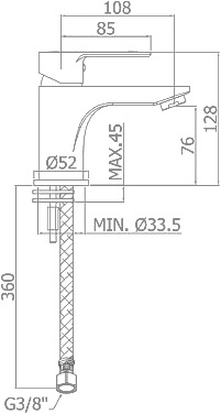 Смеситель для раковины Paffoni Blu BLU071CR