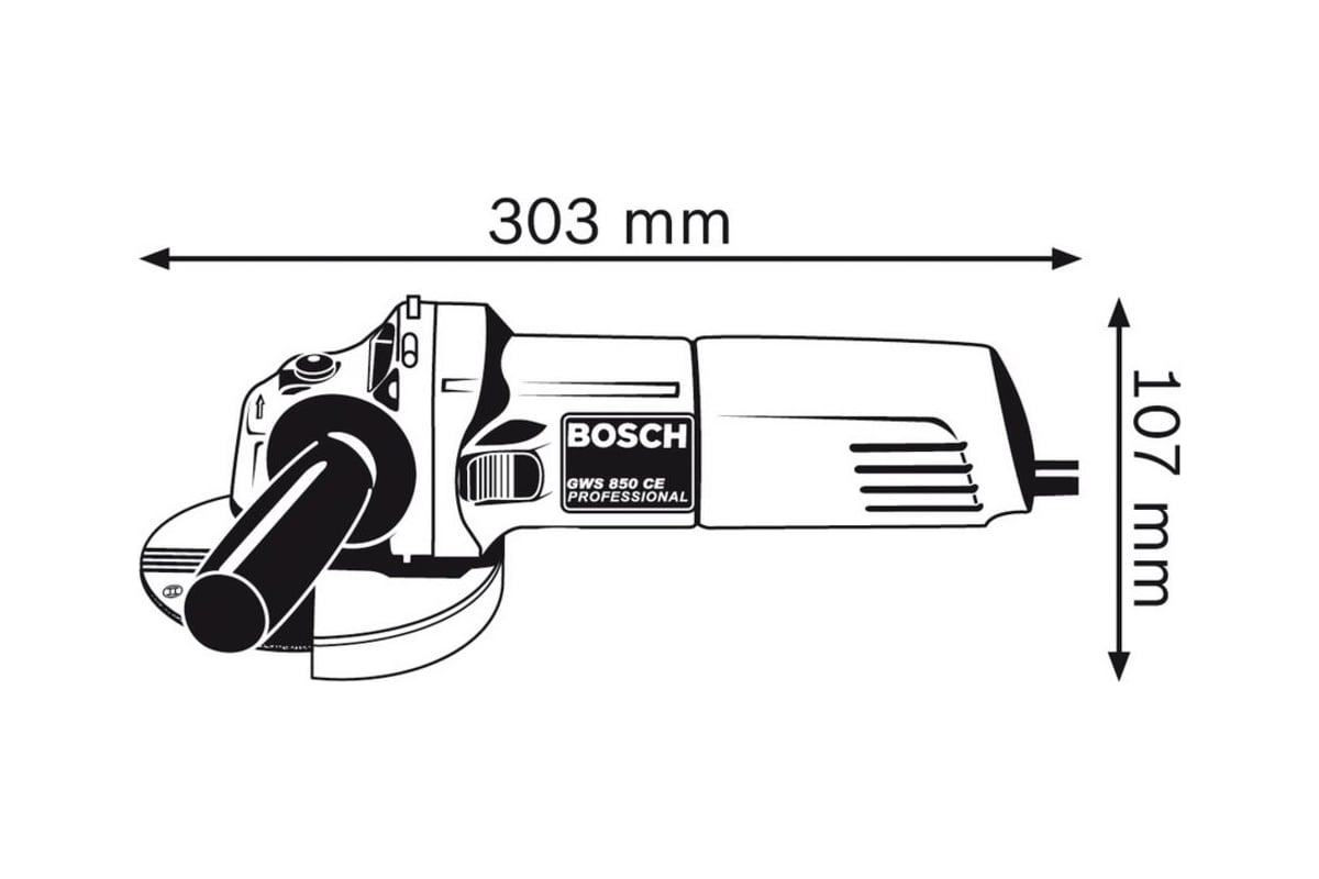 Угловая шлифмашина Bosch GWS 850 CE 0.601.378.792