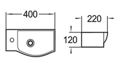 Раковина WeltWasser WW AISBACH 7940 GL-WT L 40 см, левая 10000008686 белый глянец