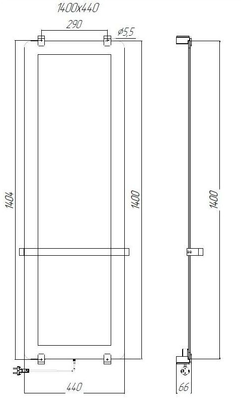 Полотенцесушитель электрический Allen Brau Infinity 140x44 см с рейлингом, серебро браш, 00288921