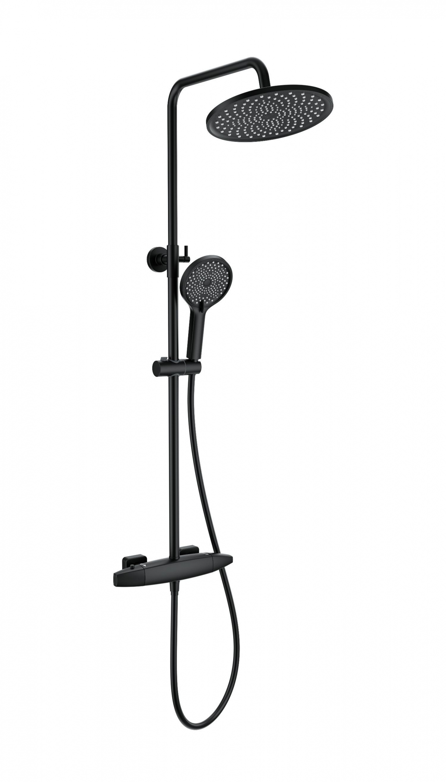 Душевая стойка Wonzon&Woghand Neo WW-B3035-A1-MB термостат, черный матовый