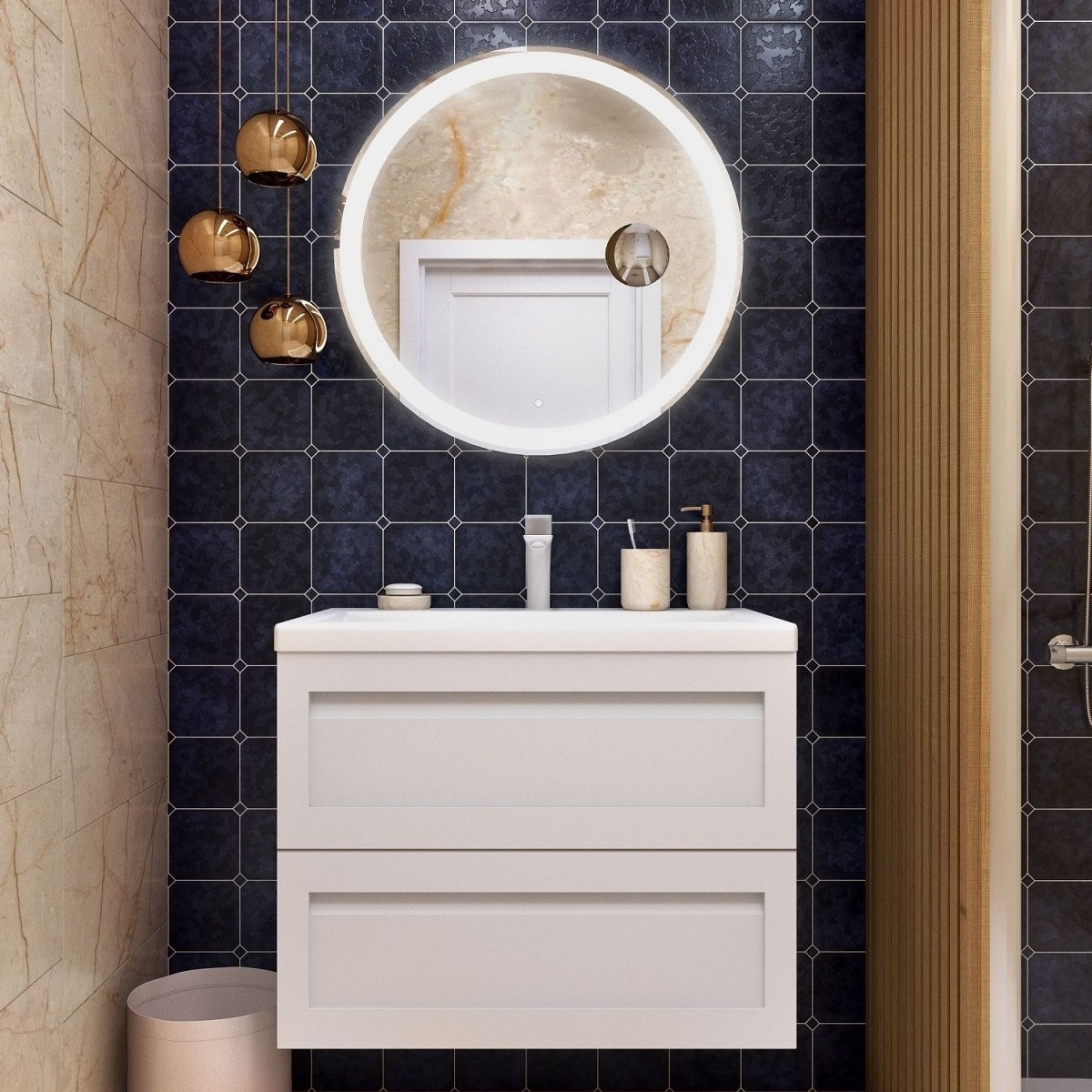 Мебель для ванной Art&Max Platino 75 см белый матовый