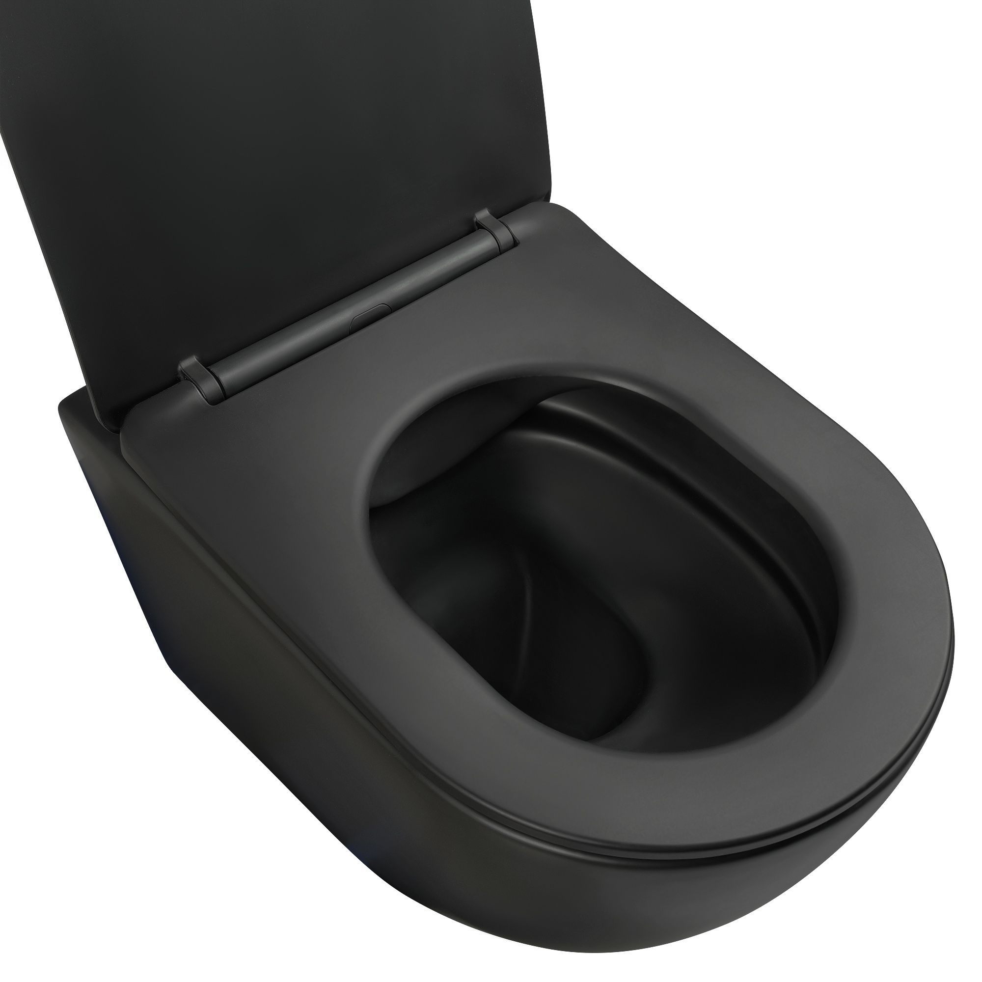 Подвесной унитаз SET Aquatek Европа MB-049 4в1, кнопка черный матовый