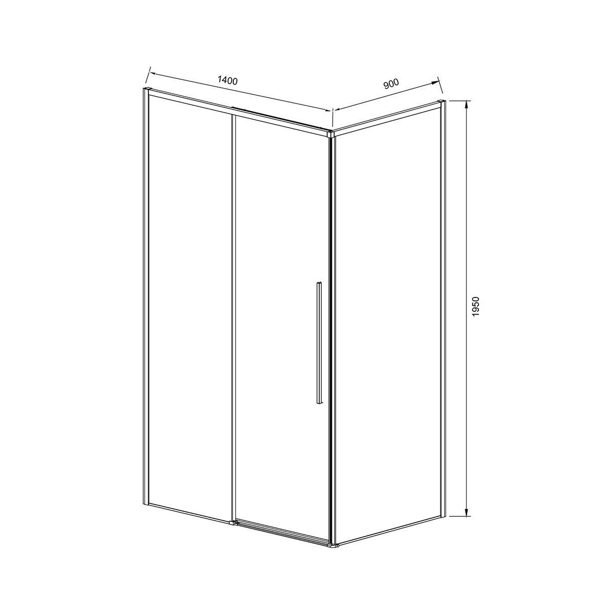 Душевой уголок Vincea Слим-Н (Slim-N) VSR-4SN9014CGGM 140x90 вороненая сталь, стекло тонированное