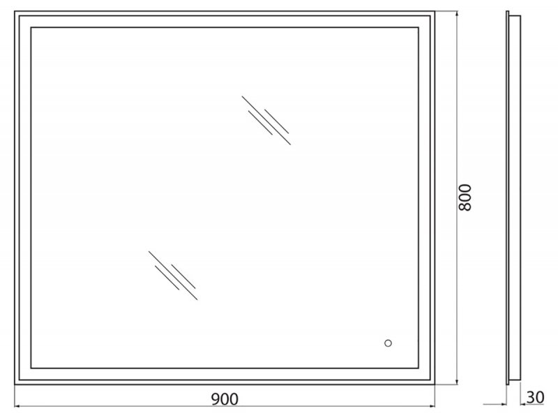 Зеркало BelBagno SPC-GRT-900-800-LED-TCH-WARM 90x80 см с подогревом