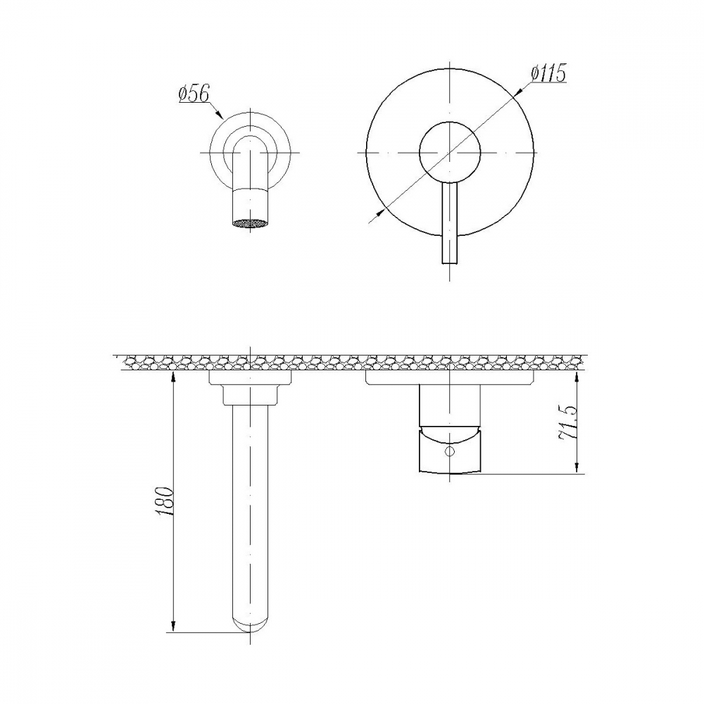 Смеситель для раковины Abber Wasser Kreis AF8112B матовый черный